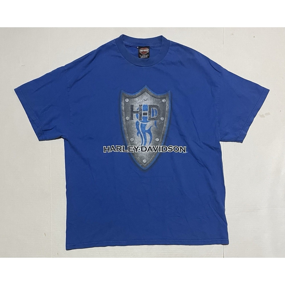Vintage Harley-Davidson Hilo‎ Hawaii T-Shirt Blue Eagle Graphic Made USA XL